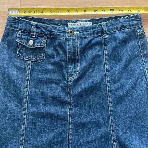 Tommy Hilfiger Denim A-line Hi-low Skirt. sz 8 - Picture 8 of 12